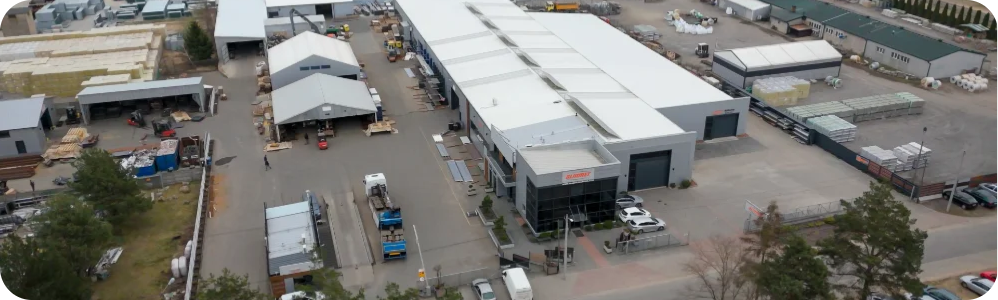 Zakład produkcyjny Glinmet z lotu ptaka